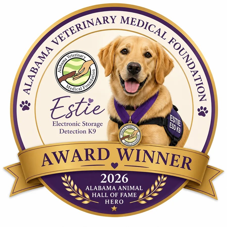 2026 Alabama Animal Hall of Fame Hero award badge