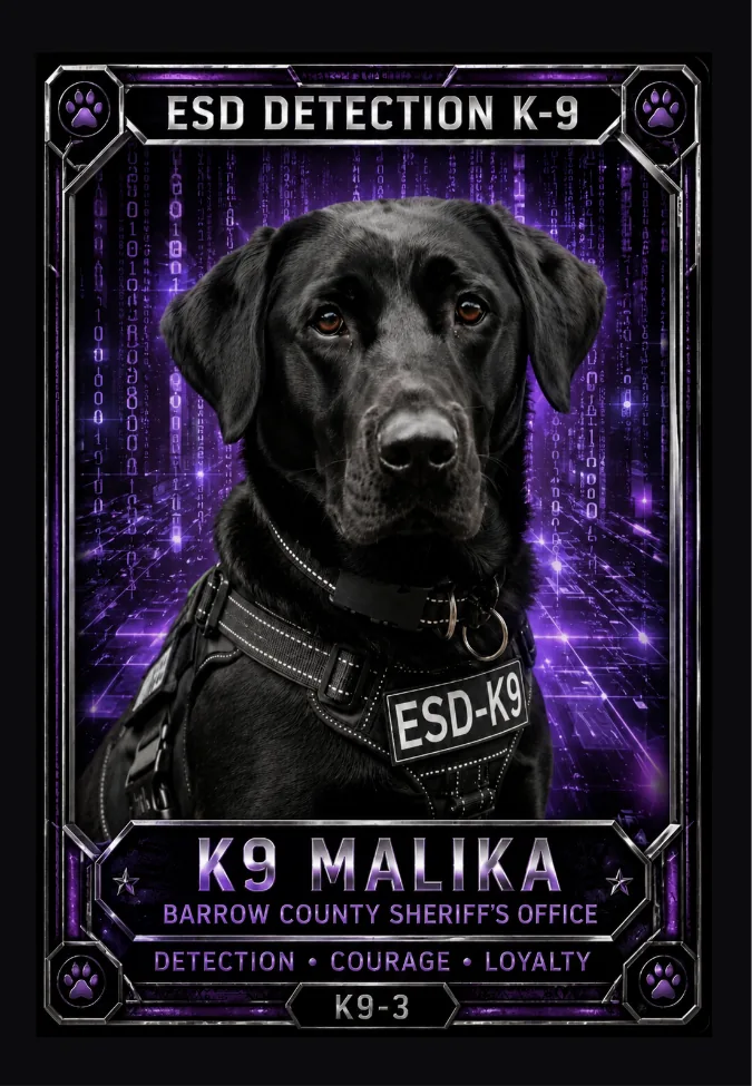 Malika trading card front