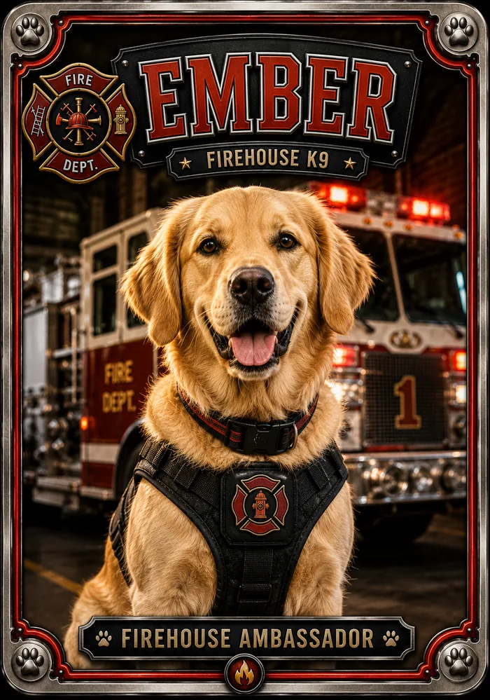 Ember — Firehouse K9 concept card front