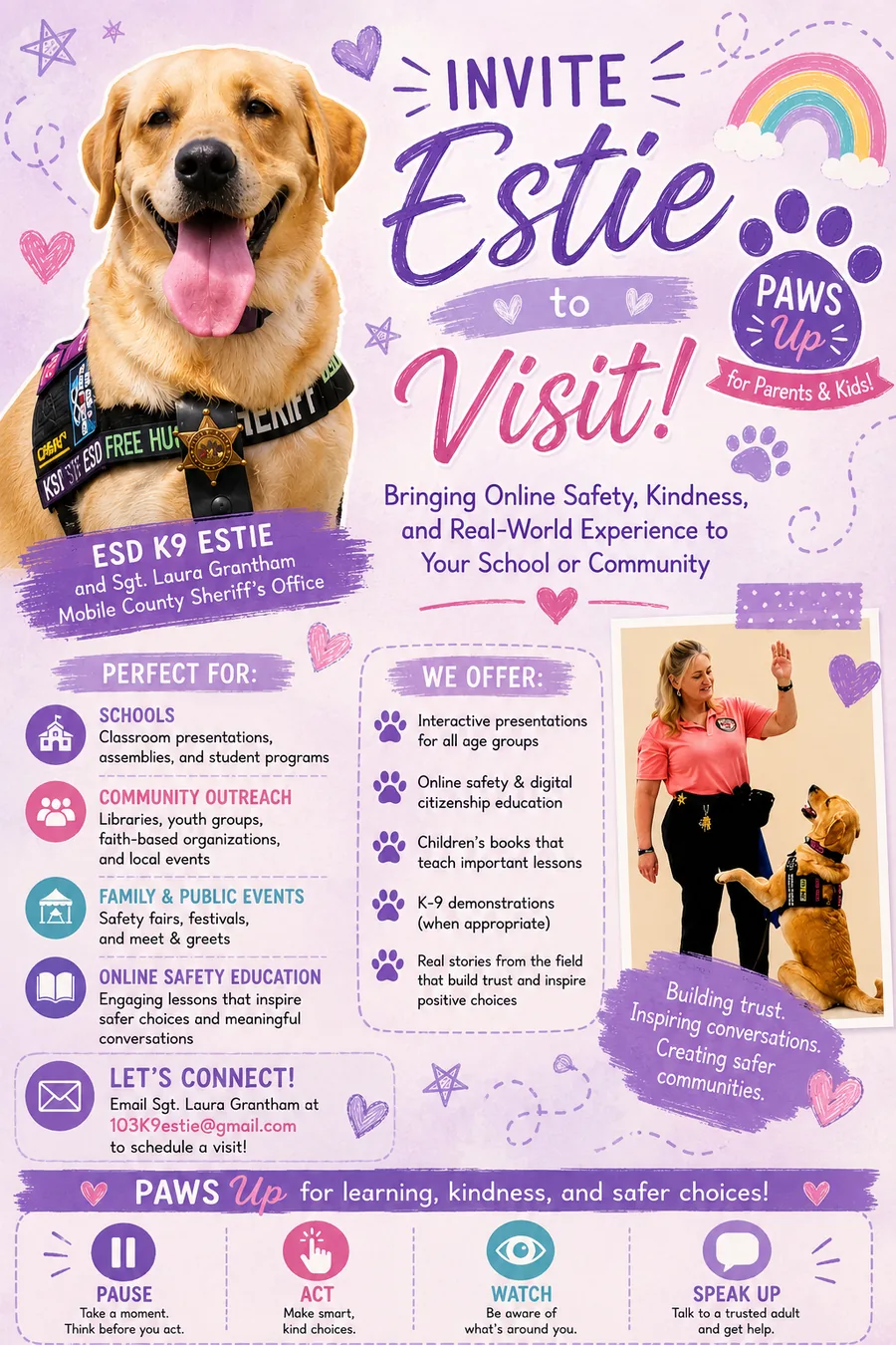 Invite Estie to visit flyer