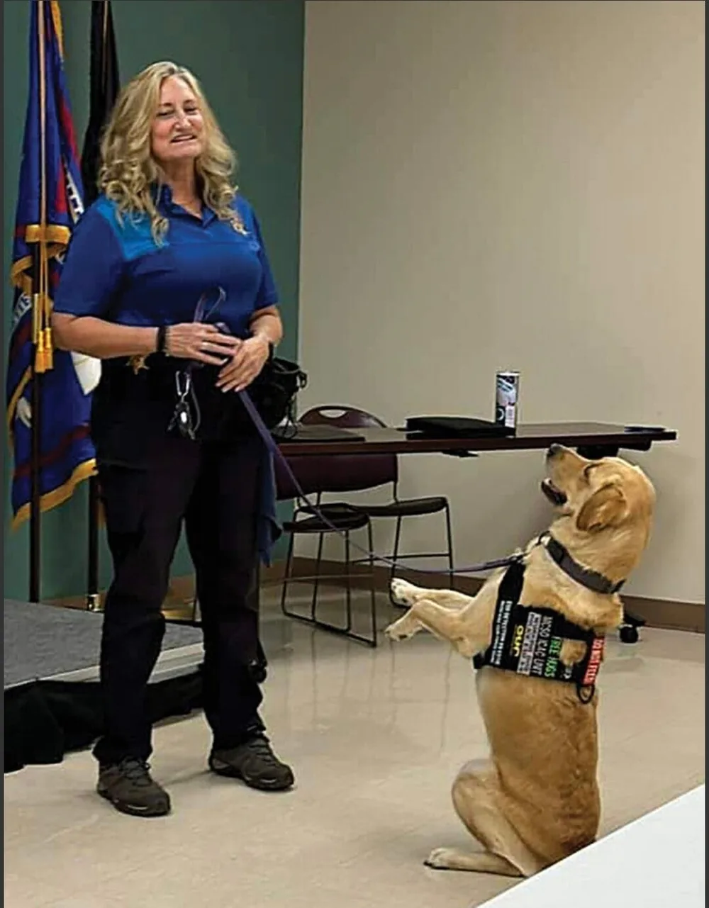 Laura presenting with Estie at a community event