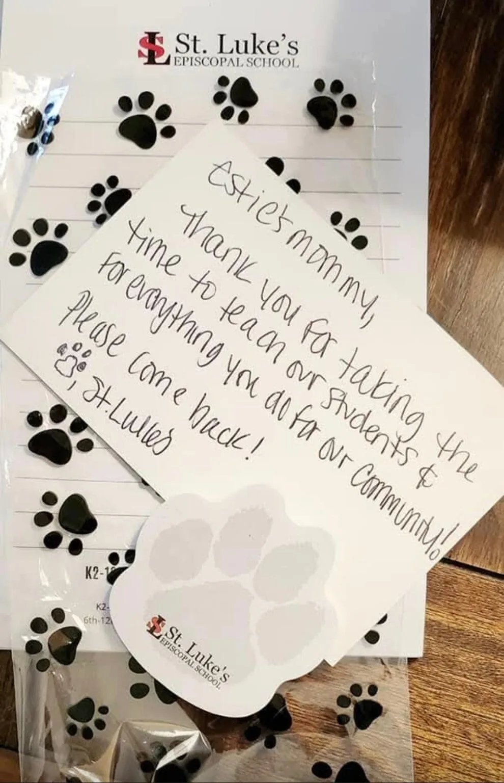 Thank-you letter to Estie